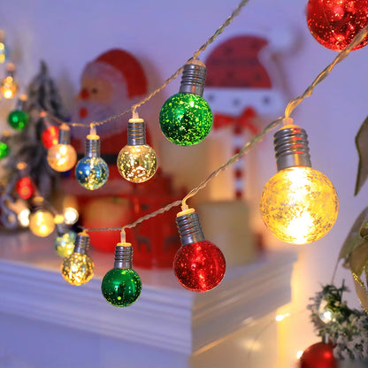 10/20 LED Flashing Christmas Ball String Lights, Fairy Light Holiday Hanging Decorations, Suitable for Decorating Christmas, Hal