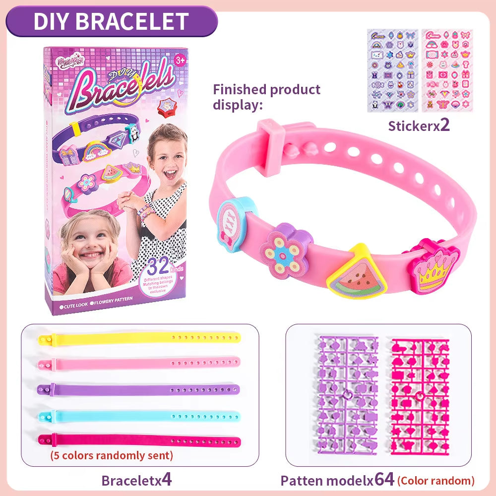 Creative Cartoon Bracelet Making Kit - Fun DIY Jewelry Craft for Kids, Perfect Birthday & Christmas Gift!