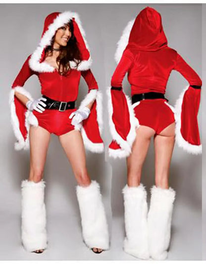 Charming Mrs. Claus Blue Dress Costume for Women - Perfect for Christmas Festivals and Cosplay