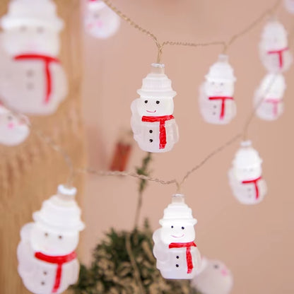 Enchanting LED Christmas Lights - Santa Claus & Snowman Battery-Operated Garland for Festive Decor 613