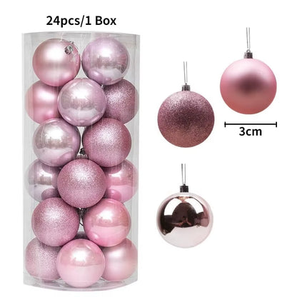 36Pcs 3CM Christmas Balls - Festive Tree Ornaments for Home Decor & Party - Perfect 2025 New Year Gifts!