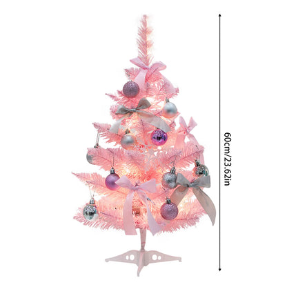Stunning 60CM Pink Pointed Artificial Christmas Tree with Lights - Perfect Holiday Decor for Your Home!
