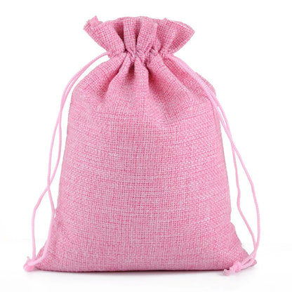 10-Pack Handmade Natural Burlap & Cotton Linen Drawstring Gift Bags - Perfect for Weddings, Christmas, Jewelry & More!