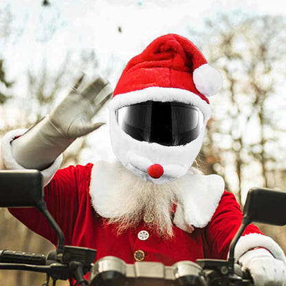 Christmas Motorcycle Helmet Hat - Fun & Cozy Plush Cover for Winter Riding (1 or 2 Pcs)