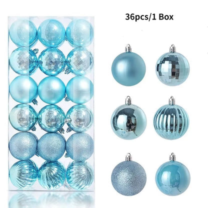 36Pcs 3CM Christmas Balls - Festive Tree Ornaments for Home Decor & Party - Perfect 2025 New Year Gifts!