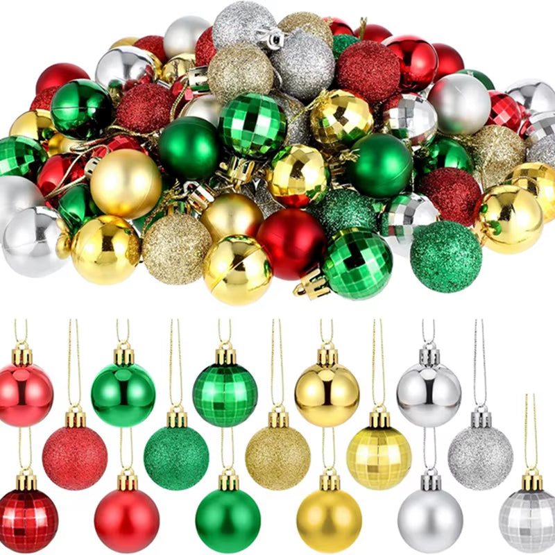 36Pcs 3CM Christmas Balls - Festive Tree Ornaments for Home Decor & Party - Perfect 2025 New Year Gifts!