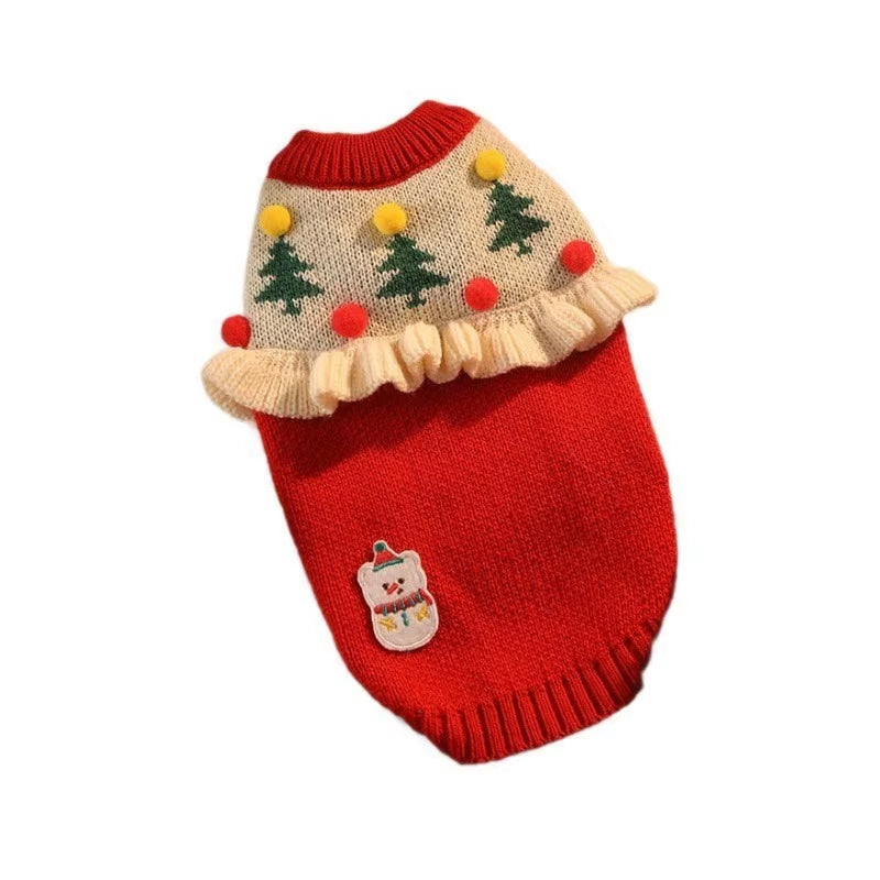 Adorable Christmas Cat & Dog Costumes - Cozy Santa Sweater for Holiday Fun!