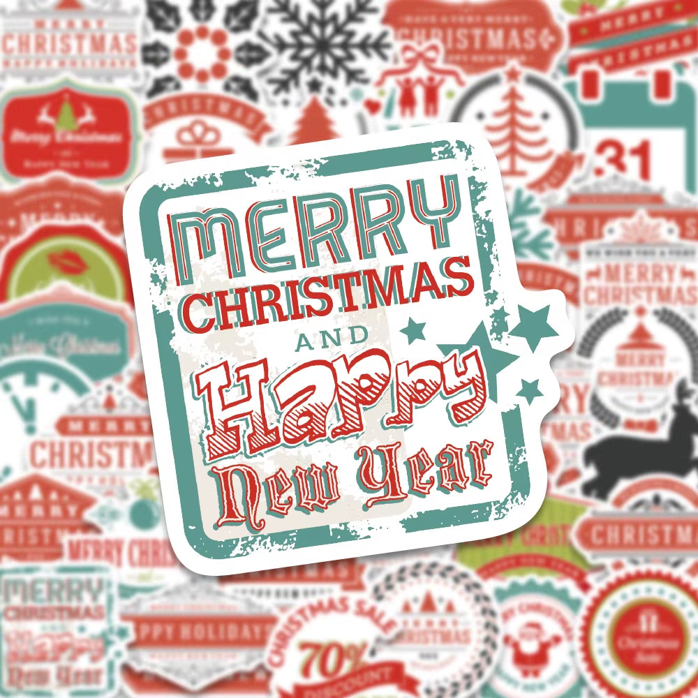 45PCS Adorable Christmas Stickers - Snowman, Santa Claus & Gingerbread Man for Festive Celebrations!