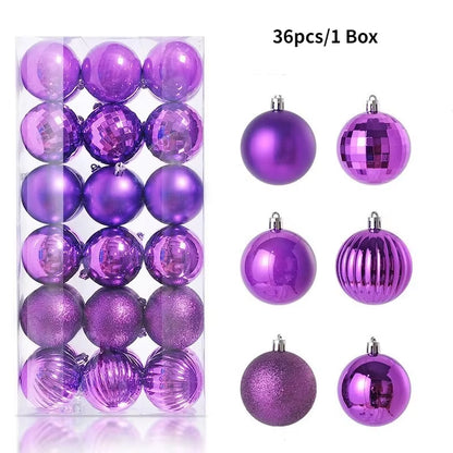 36Pcs 3CM Christmas Balls - Festive Tree Ornaments for Home Decor & Party - Perfect 2025 New Year Gifts!