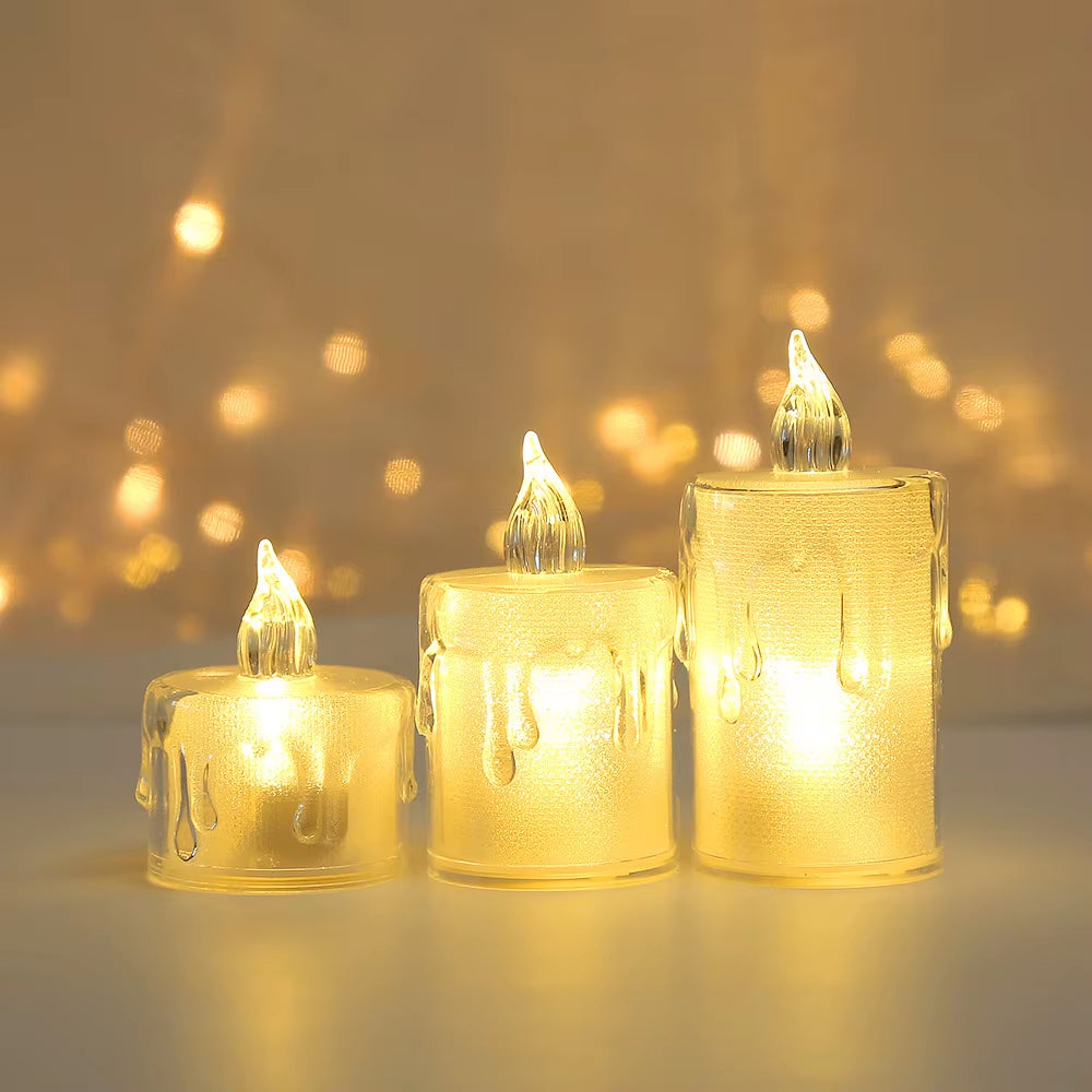 24 Pcs Flameless LED Pillar Candles - Flickering Night Lights for Home, Parties, Ramadan, Weddings & Christmas Decor