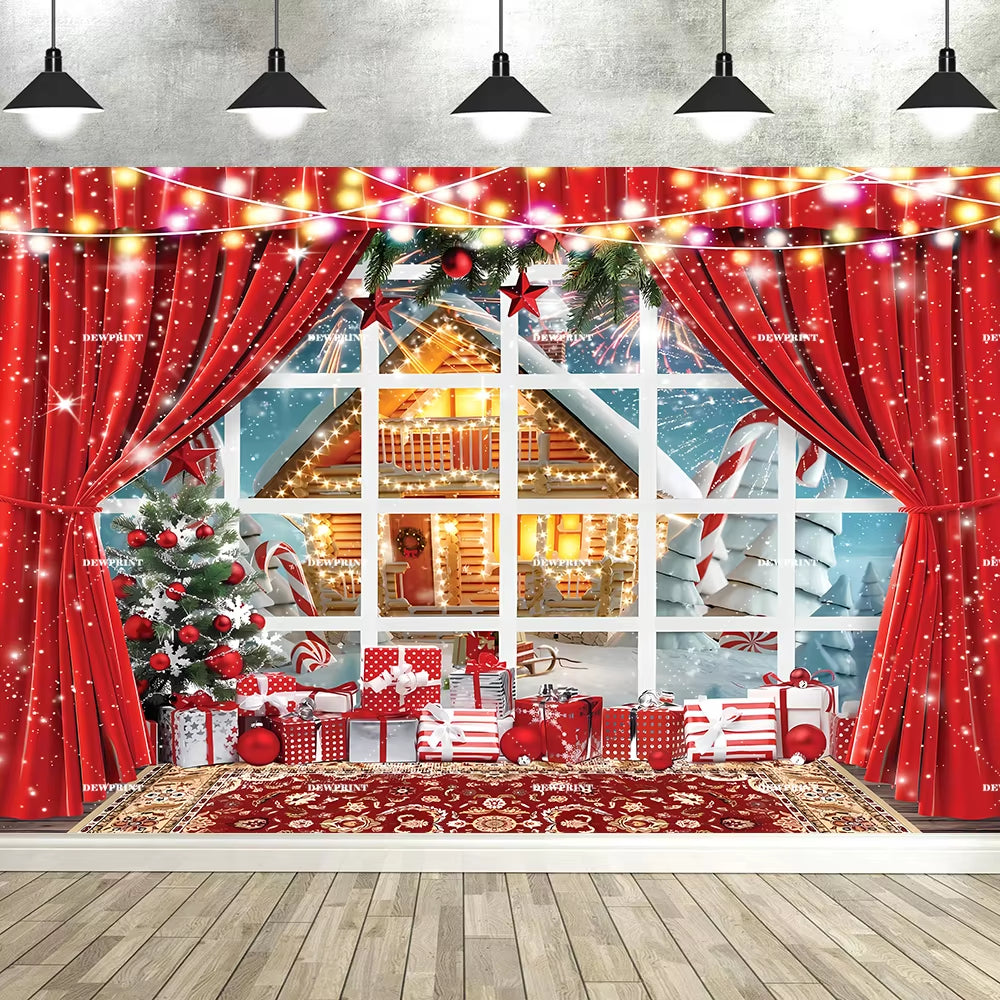 Winter Wonderland Christmas Tree Photo Background - Perfect Holiday Party Decoration & Prop