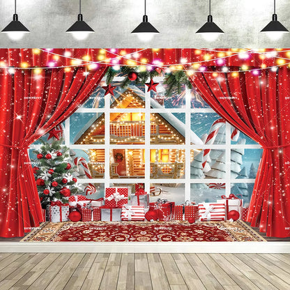 Winter Wonderland Christmas Tree Photo Background - Perfect Holiday Party Decoration & Prop