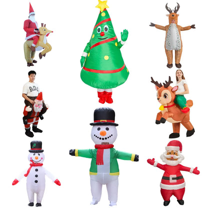 Hilarious Inflatable Christmas Costumes - Santa, Reindeer, Snowman & Christmas Tree for Adults - Perfect for Halloween & Carnival Parties!