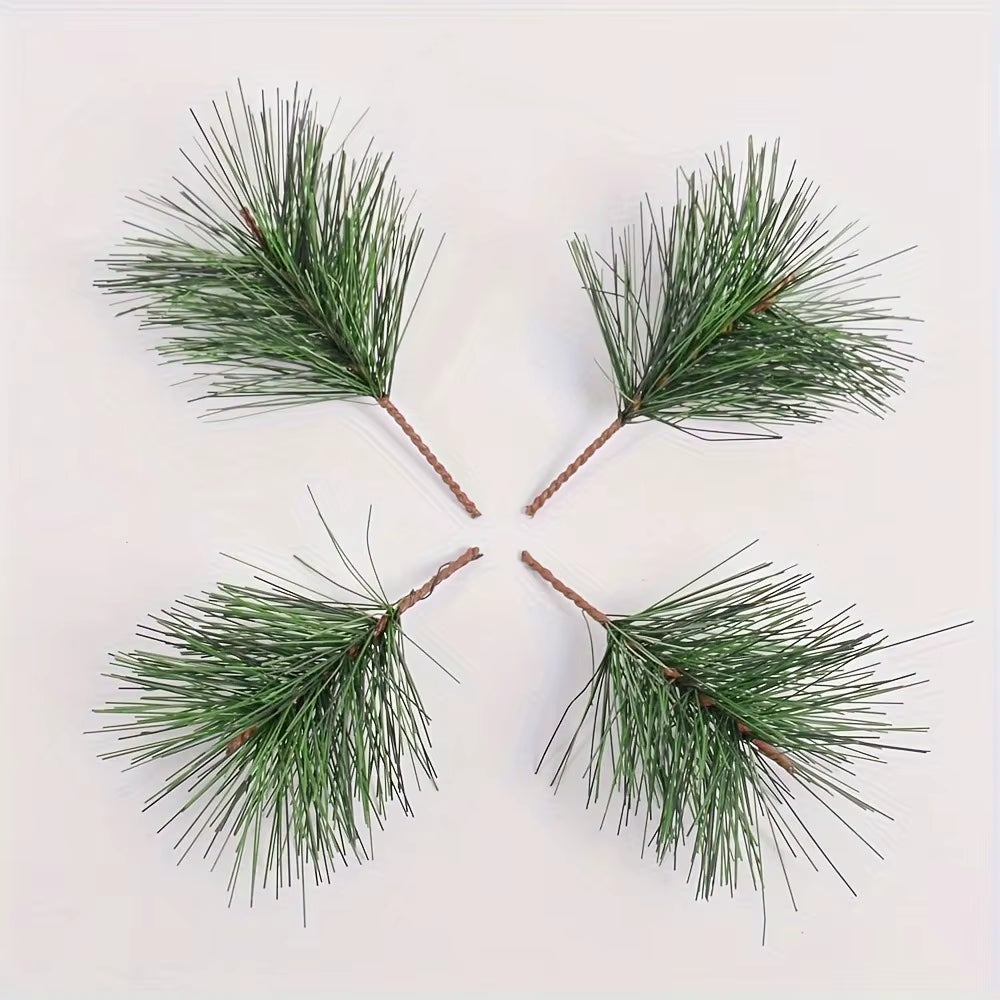 10Pcs 7Cm Artificial Green Pine Christmas Tree Pendants - Perfect Home Decor & DIY Accessories for Festive Wreaths & New Year 2025 Gifts