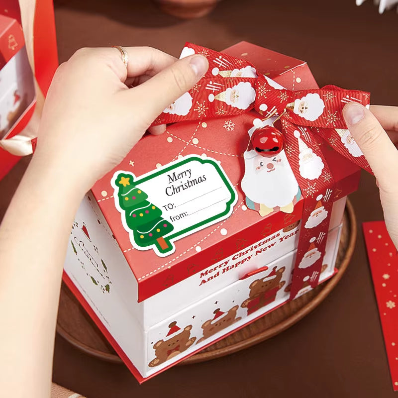 50 Pcs Christmas Gift Sealing Stickers - Cute Cartoon Holiday Thank You Labels & Decorative Decals