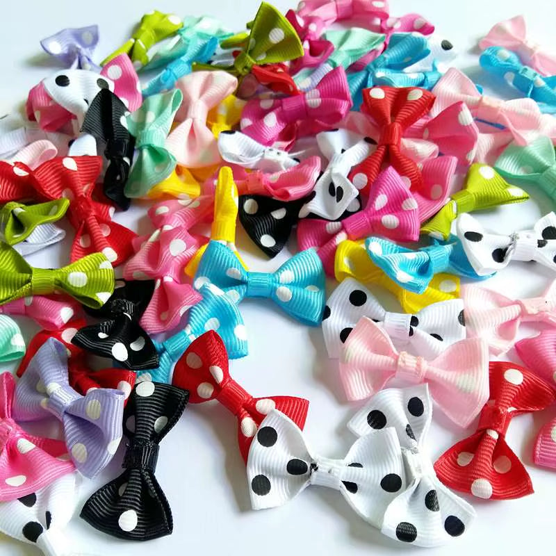 30Pcs Colorful Cartoon DIY Sewing Ribbons & Bow Tie Appliques for Crafting, Weddings, Festivals, and Gift Packaging