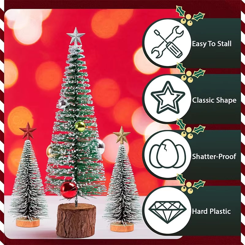 Glittering Star Christmas Tree Ornaments - 3 Pack Festive Decor for a Merry Navidad!
