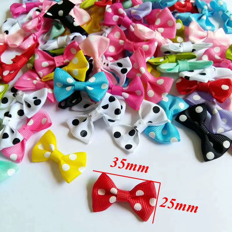 30Pcs Colorful Cartoon DIY Sewing Ribbons & Bow Tie Appliques for Crafting, Weddings, Festivals, and Gift Packaging