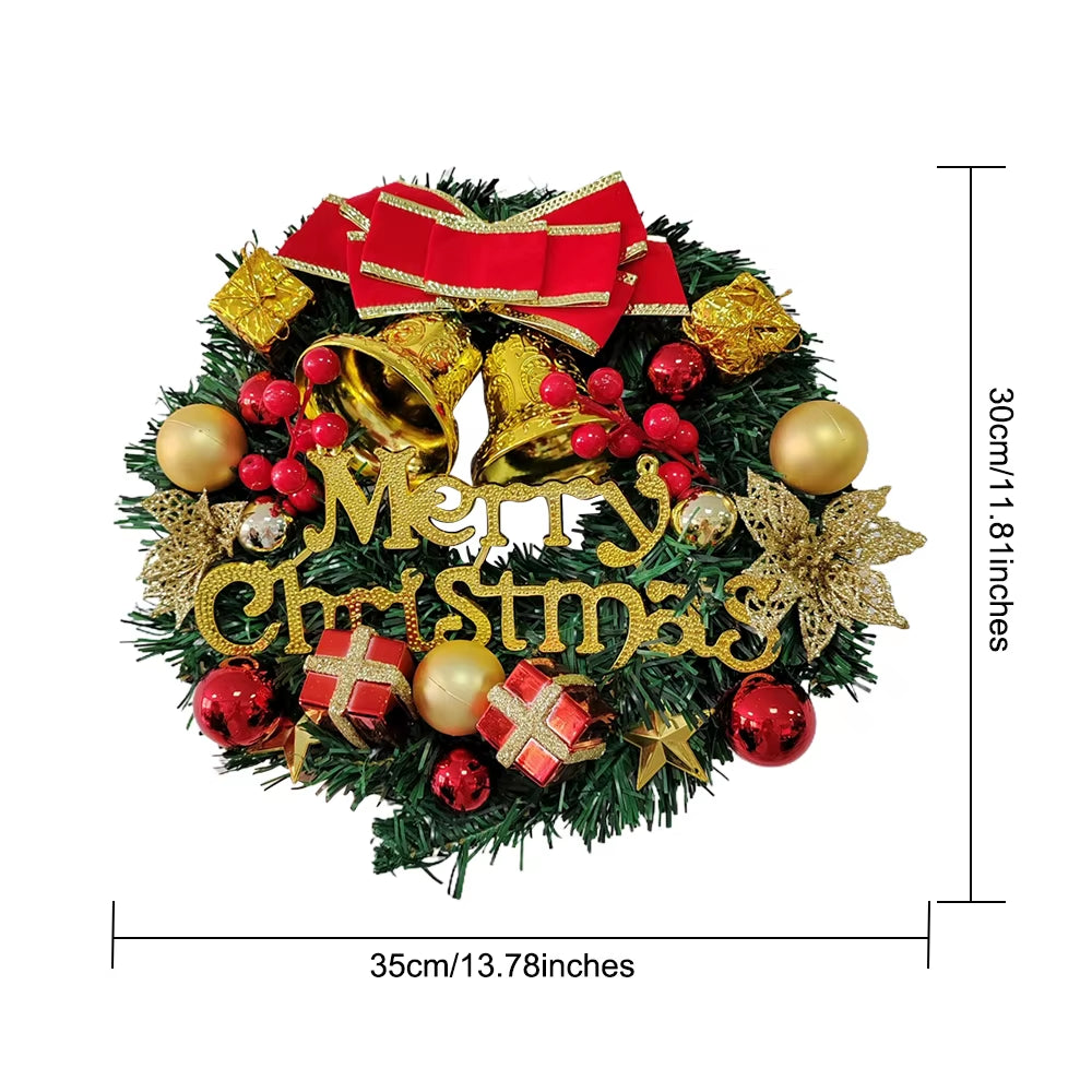 Festive Christmas Wreath for Front Door - Elegant Winter Decor with Flowers and Pine Cones for Holiday Celebrations