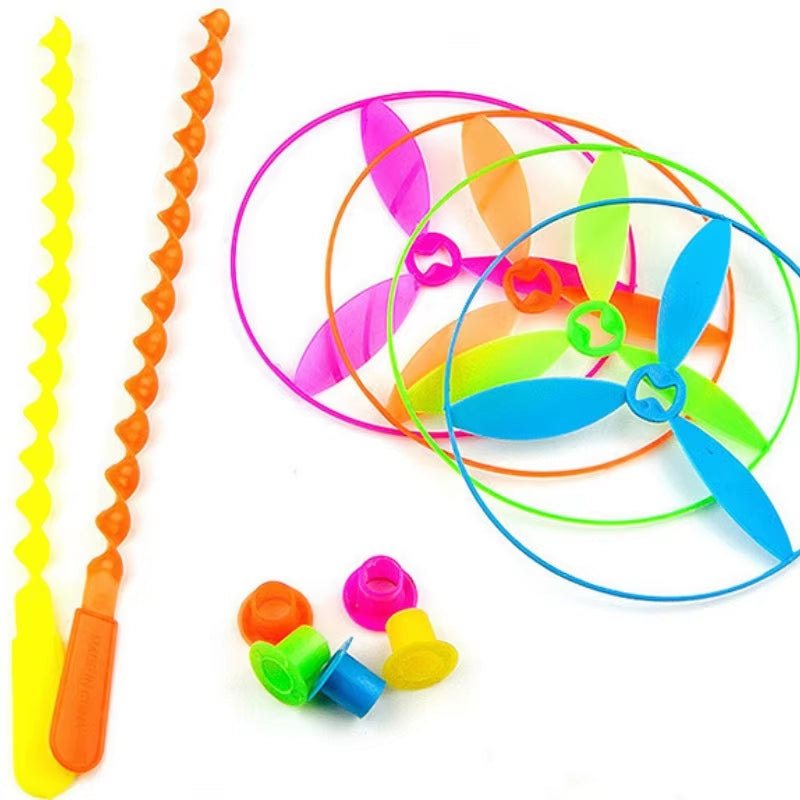Colorful Bamboo Dragonfly Flying Toys - 20 Set Bag for Kids' Birthday Parties, School Goodie Filler & Party Favors