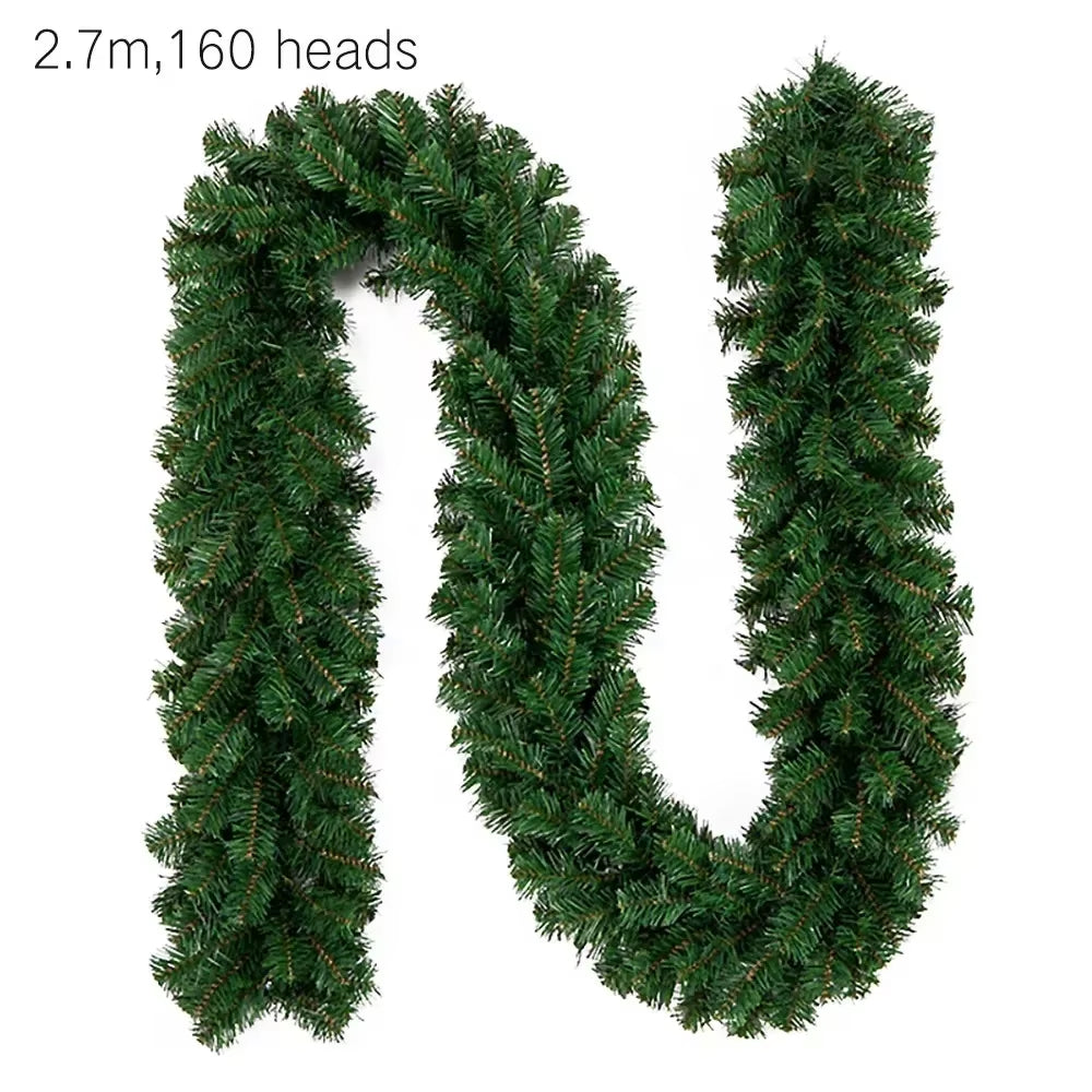 2.7M Festive Artificial Rattan Wreath with Pine Tree - Perfect Christmas Decoration for Kids and Home