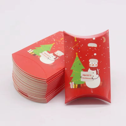 10 Pcs Large DIY Handmade Pillow Boxes with Windows - Elegant White/Leather Gift Packaging for Christmas and Special Occasions