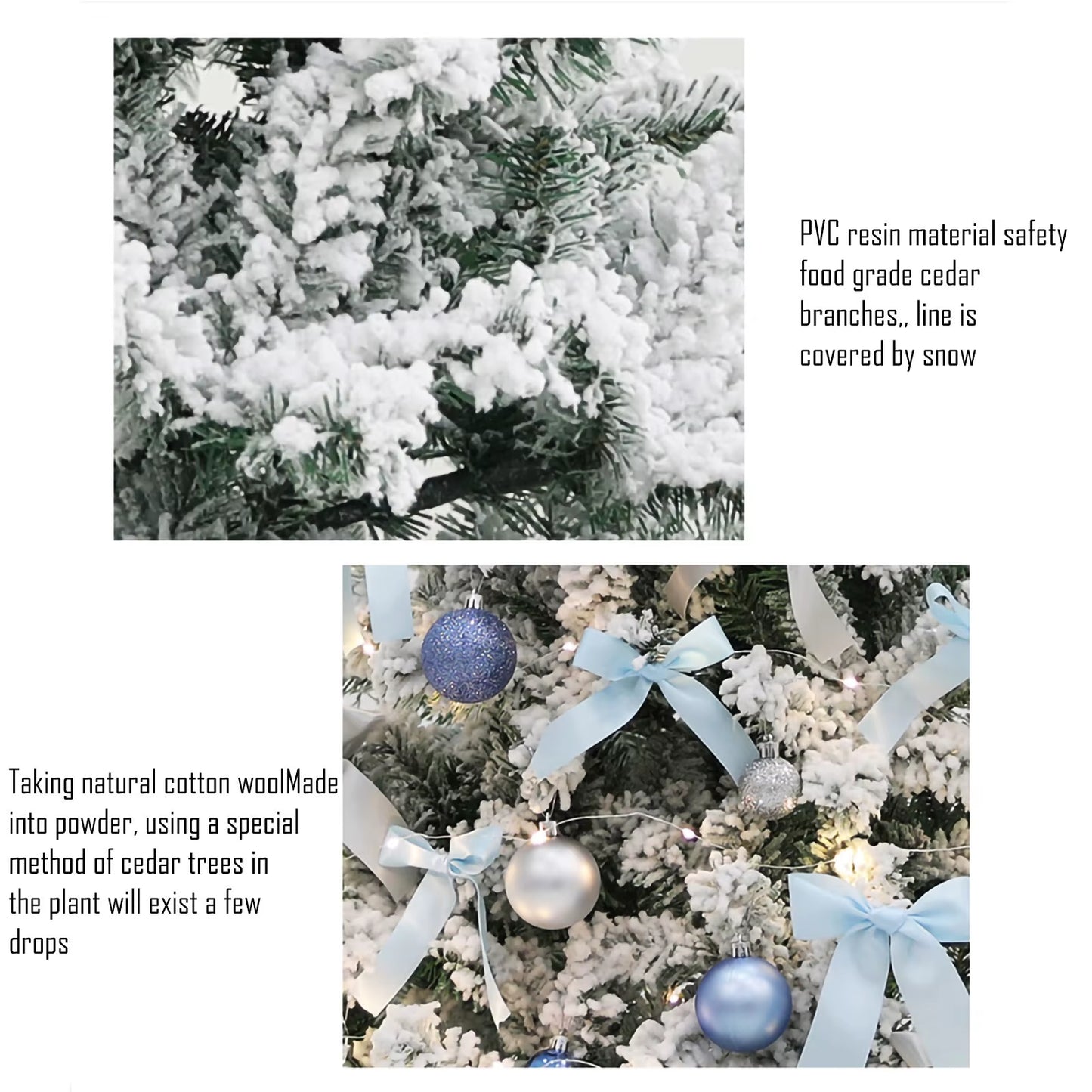 Exquisite 60Cm Blue Flocked Cedar Christmas Tree - Perfect for Holiday Decor & Shopping Mall Displays