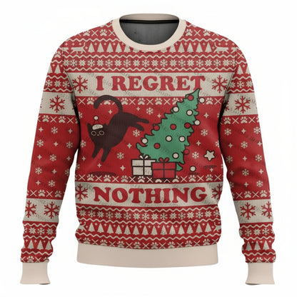 On the Naughty List & Loving It! Funny Cat Ugly Christmas Sweater for Men & Women - Perfect Holiday Pullover for 2026