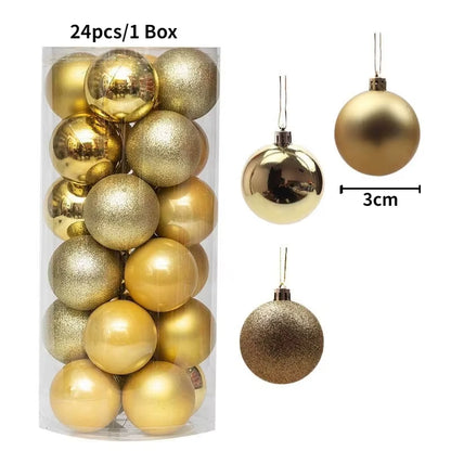 36Pcs 3CM Christmas Balls - Festive Tree Ornaments for Home Decor & Party - Perfect 2025 New Year Gifts!