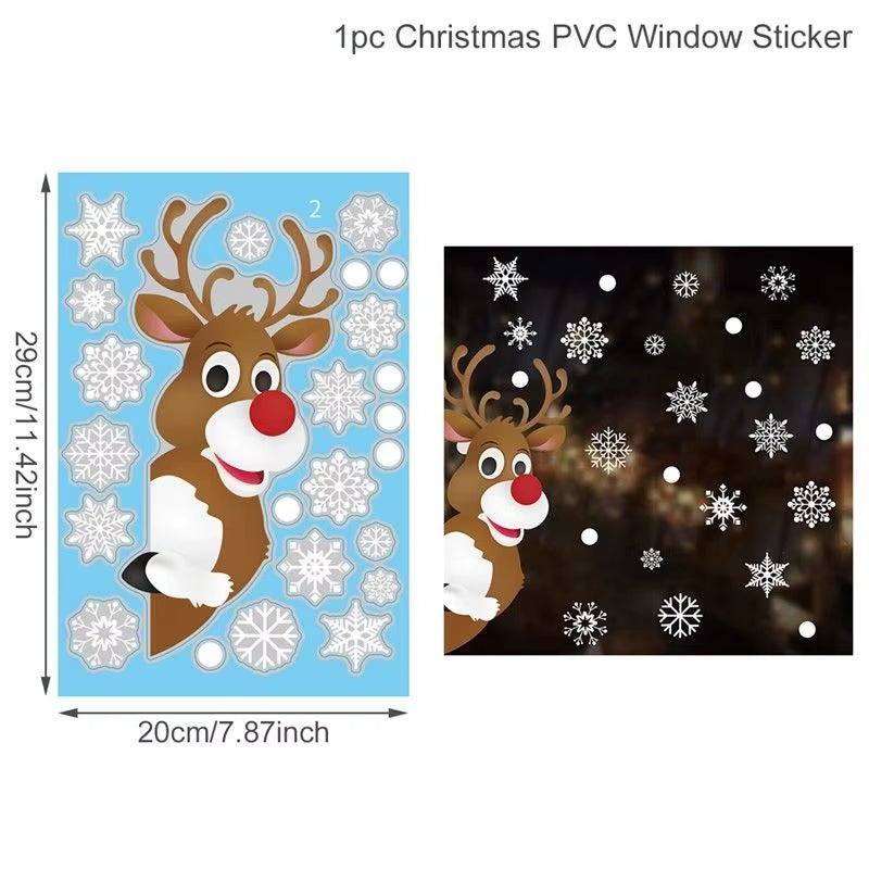 Merry Christmas Window Stickers - Festive Decorations for Home & Kids Room - New Year 2026 Wall Stickers