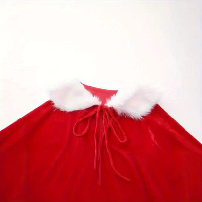 Enchanting Winter Christmas Elf Dress with Cape - Ideal for Holiday Parties & Festive Celebrations