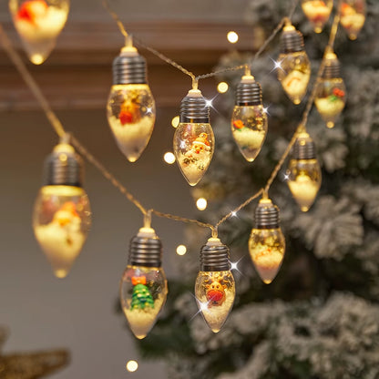 Enchanting 10LED Snow Globe Fairy Lights - Ideal for Festive Christmas Decor & Holiday Gatherings, Indoor/Outdoor Versatility