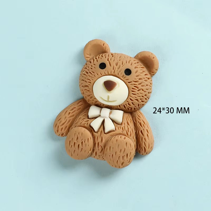 Adorable Cartoon Beige Coffee Bear Resin Cabochons - 10-100 Pcs for Phone Decor, Scrapbooking, DIY Crafts & Hair Bows!