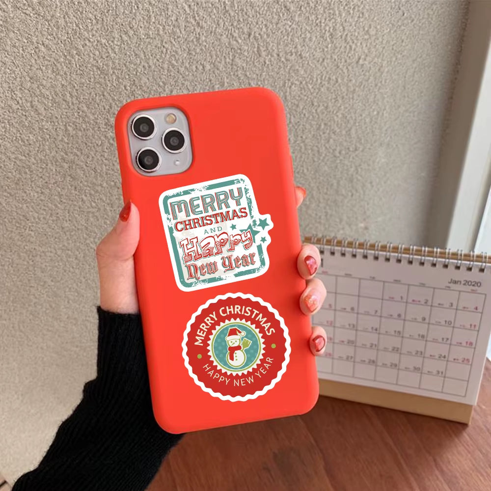 45PCS Adorable Christmas Stickers - Snowman, Santa Claus & Gingerbread Man for Festive Celebrations!